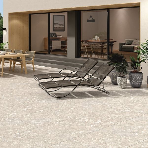 Ceppo di Gre Light Grey 60 x 120 cm Porcelain Tile on Patio