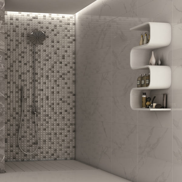 Nairobi White Wall Tile with Mosaic