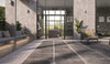 Aston Dark Outdoor Tile in Modern Courtyard