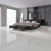 Aura 45 x 90 Polished Glazed Porcelain Tile on Bedroom Floor