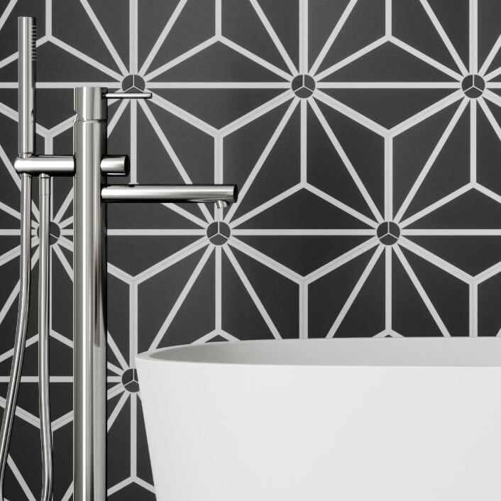 ♡様　tel ブラック Black Designer Hexagonal Tiles for Walls and Floors – Lucretia Tiles