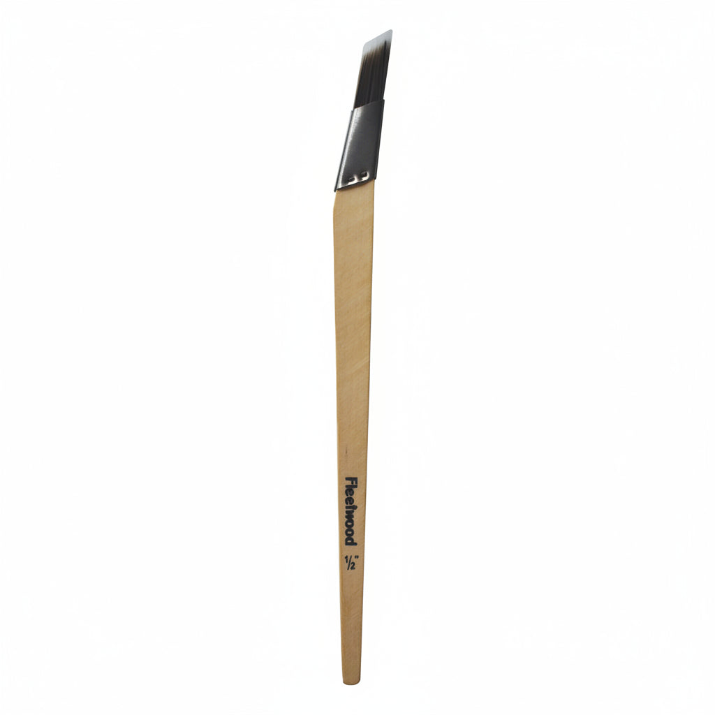 A single flat paint brush with a light wood handle and a black ferrule, shown vertically against a plain white background. The brand name 'Radial' is printed on the handle.