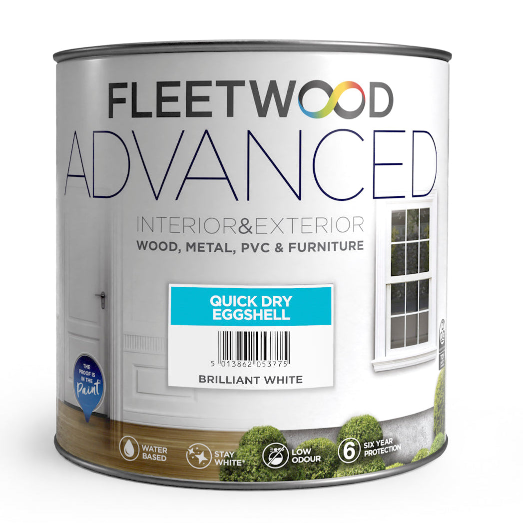 Fleetwood Advanced paint can on a white background