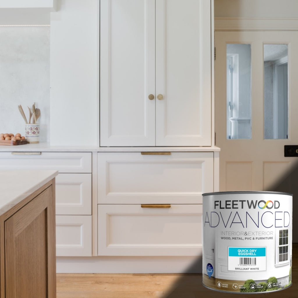 Fleetwood Advanced paint can in a kitchen setting