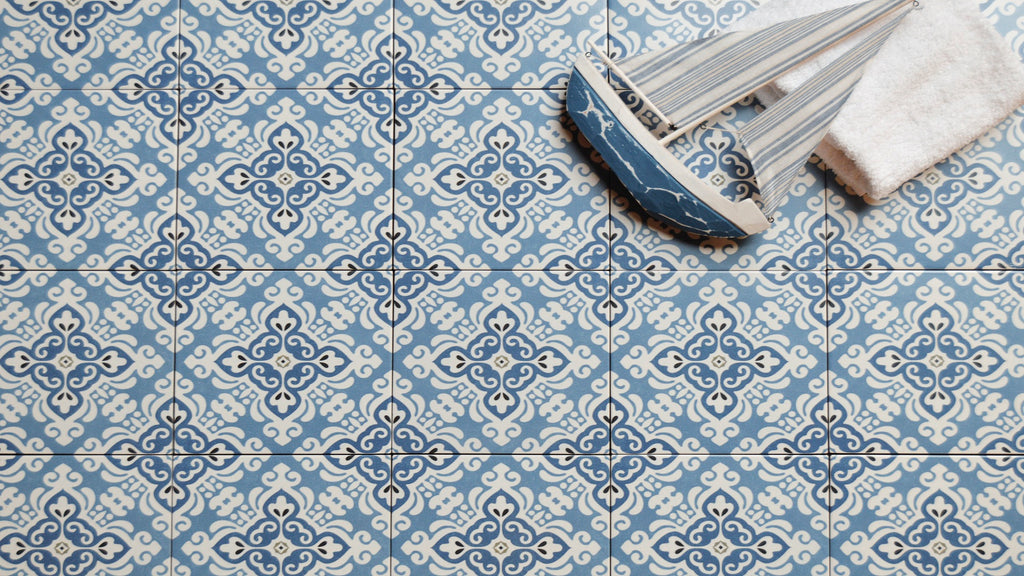 Antic Blue Tile on Floor