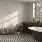 Aston White Tile on Bathroom Wall