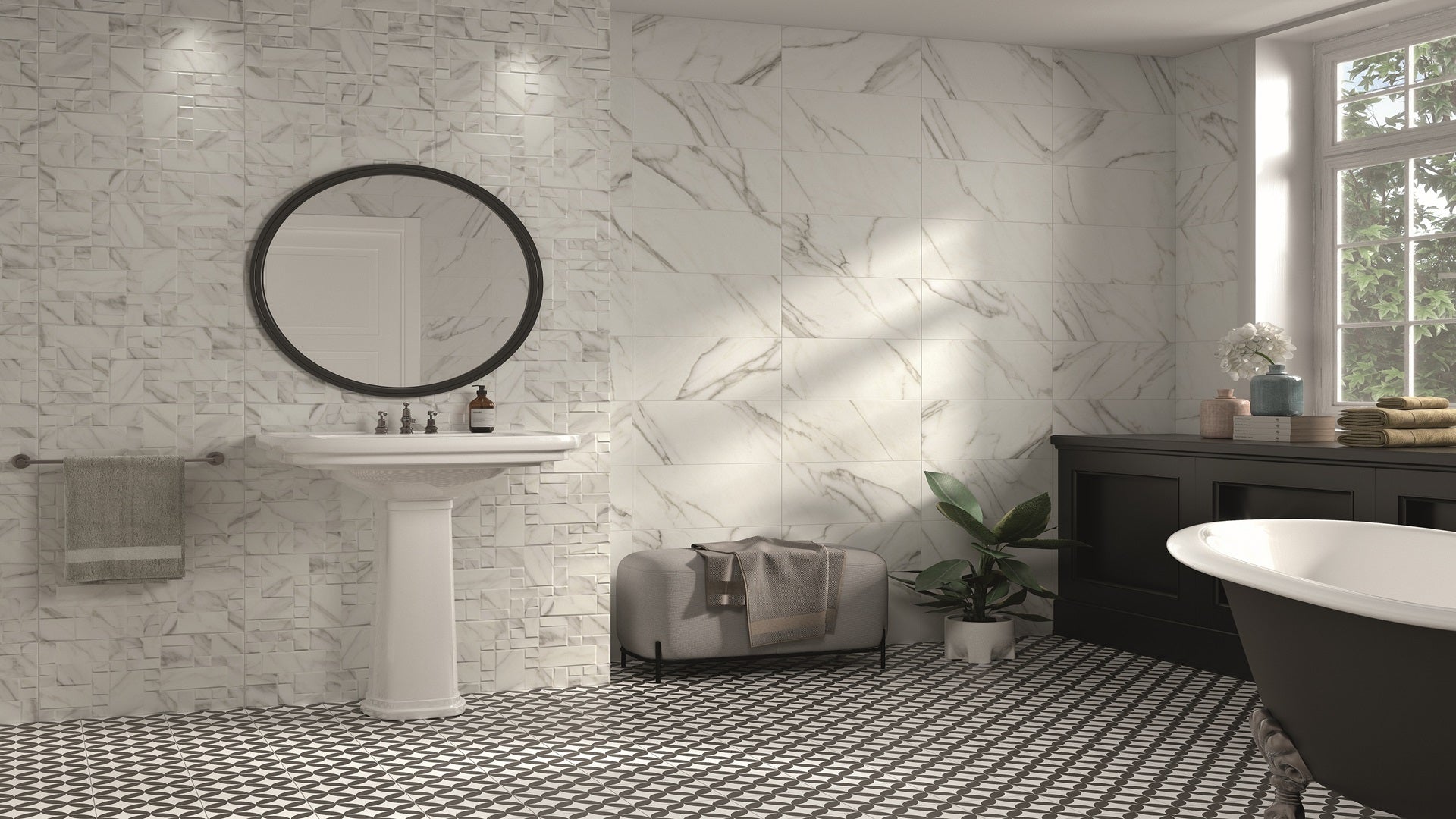 Aston White Tile on Bathroom Wall