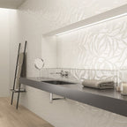 Glossy White 30 x90 in bathroom