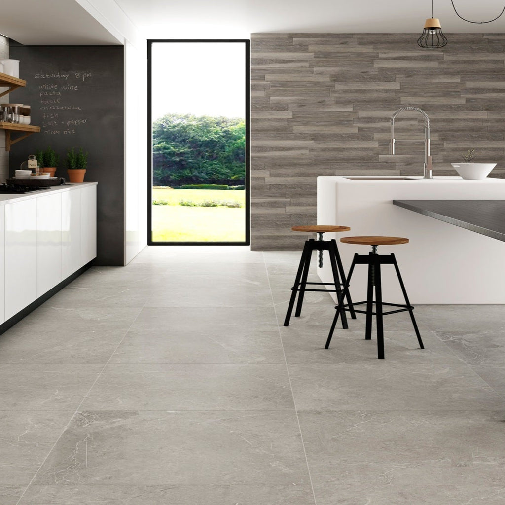 Bellagio Gris Tile on Luxury Kitchen Floor