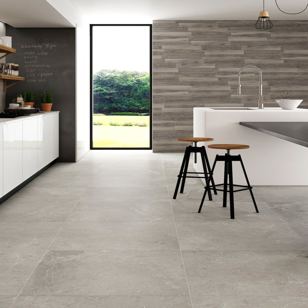 Bellagio Gris Tile on Luxury Kitchen Floor
