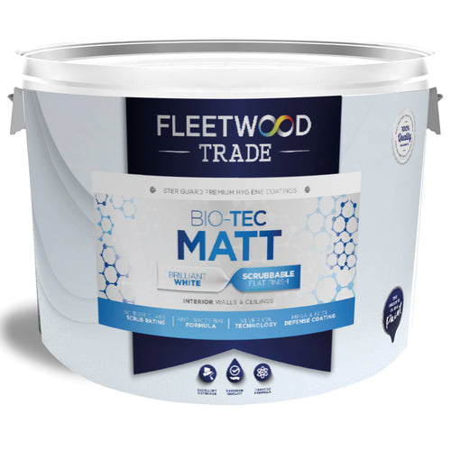 Fleetwood Trade Bio-Tec Matt paint container on a white background