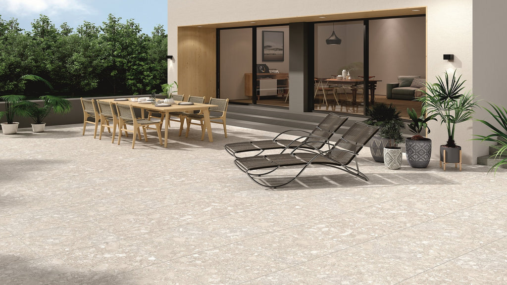 Ceppo di Gre Light Grey 60 x 120 cm Porcelain Tile on Patio