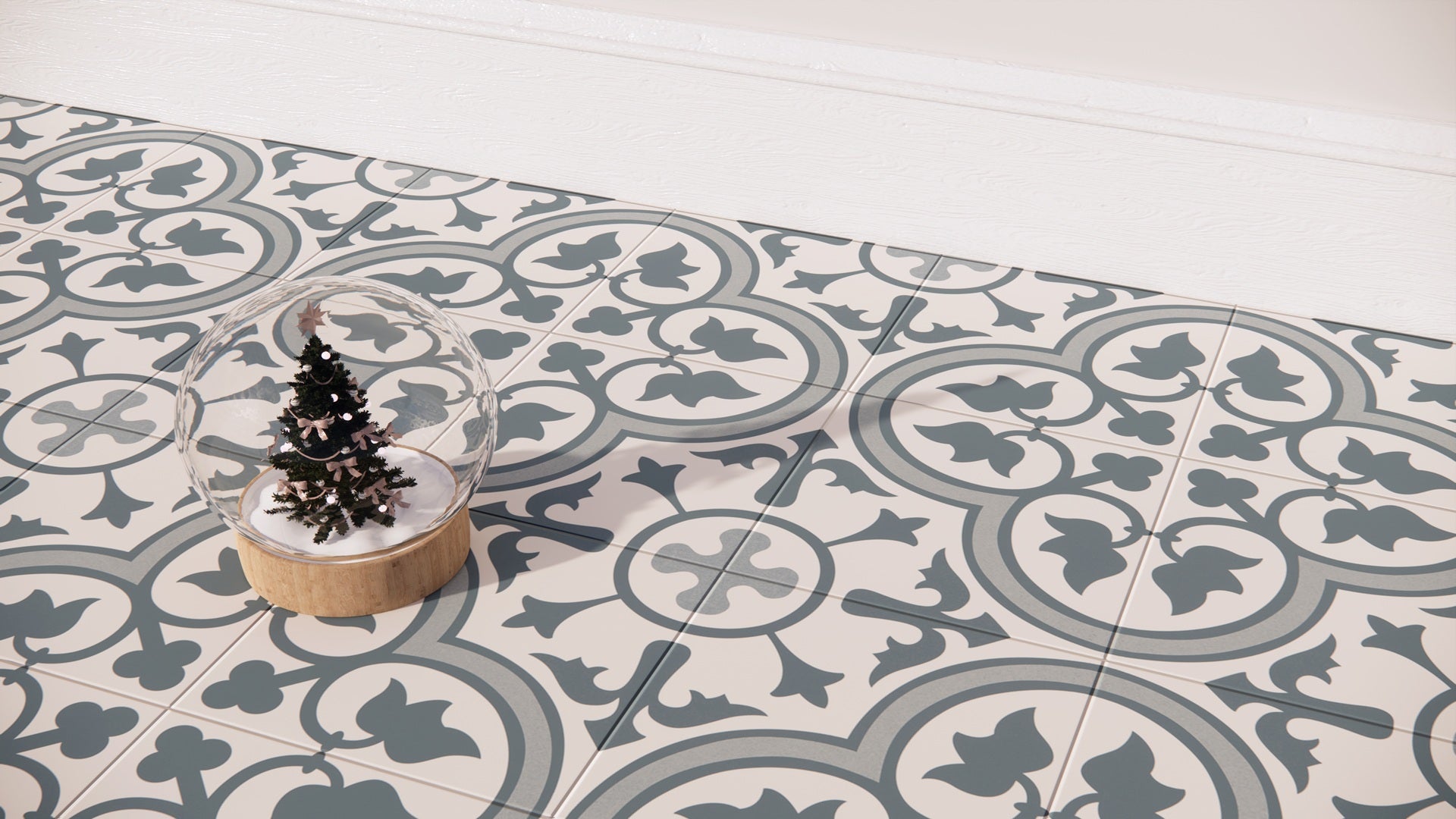 Dover Grey Tile with Snow Globe