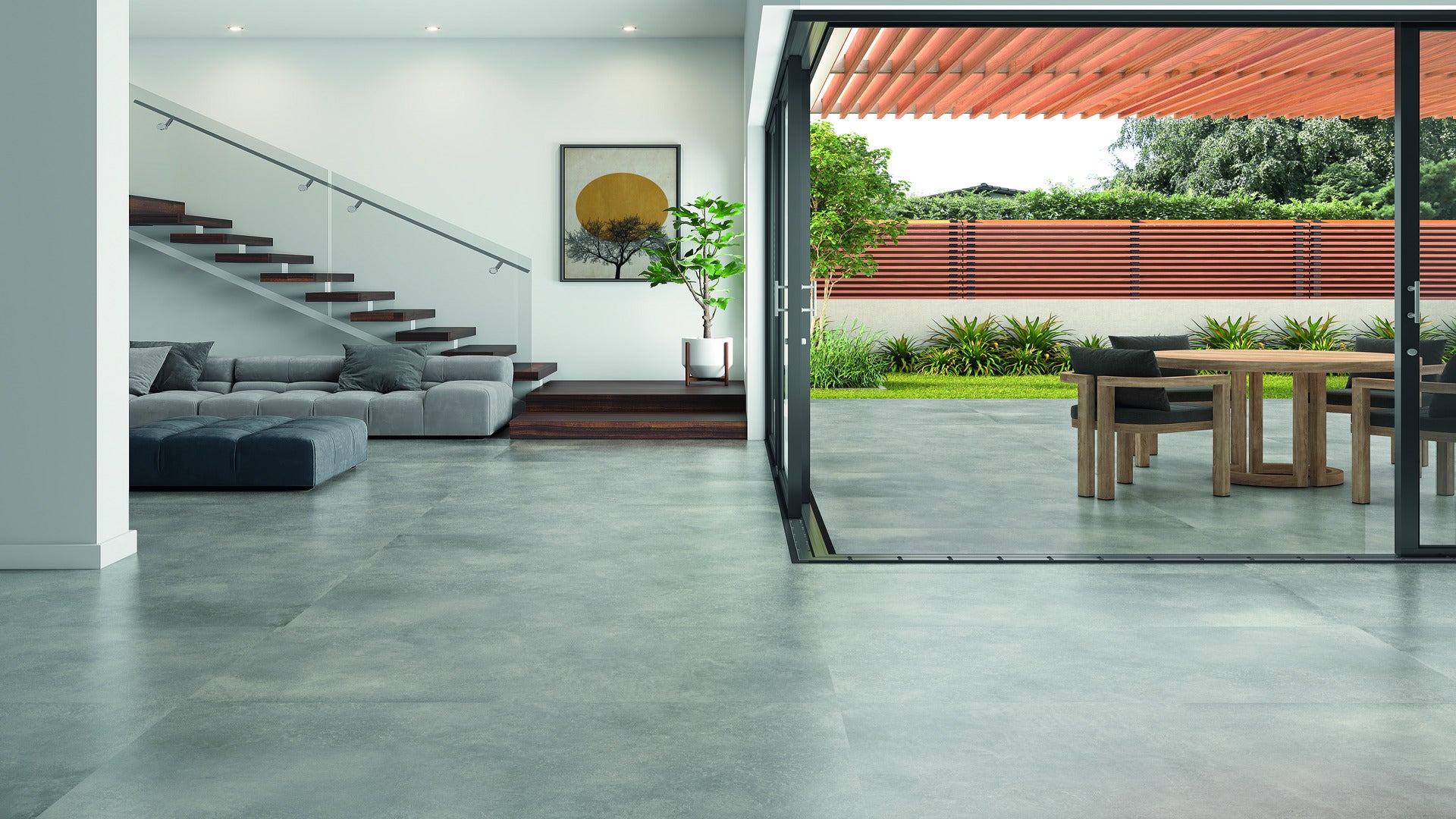 Energy Gris 60 x 120 Tile in Living Area