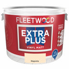 Fleetwood Extra Plus vinyl matt paint can on a white background