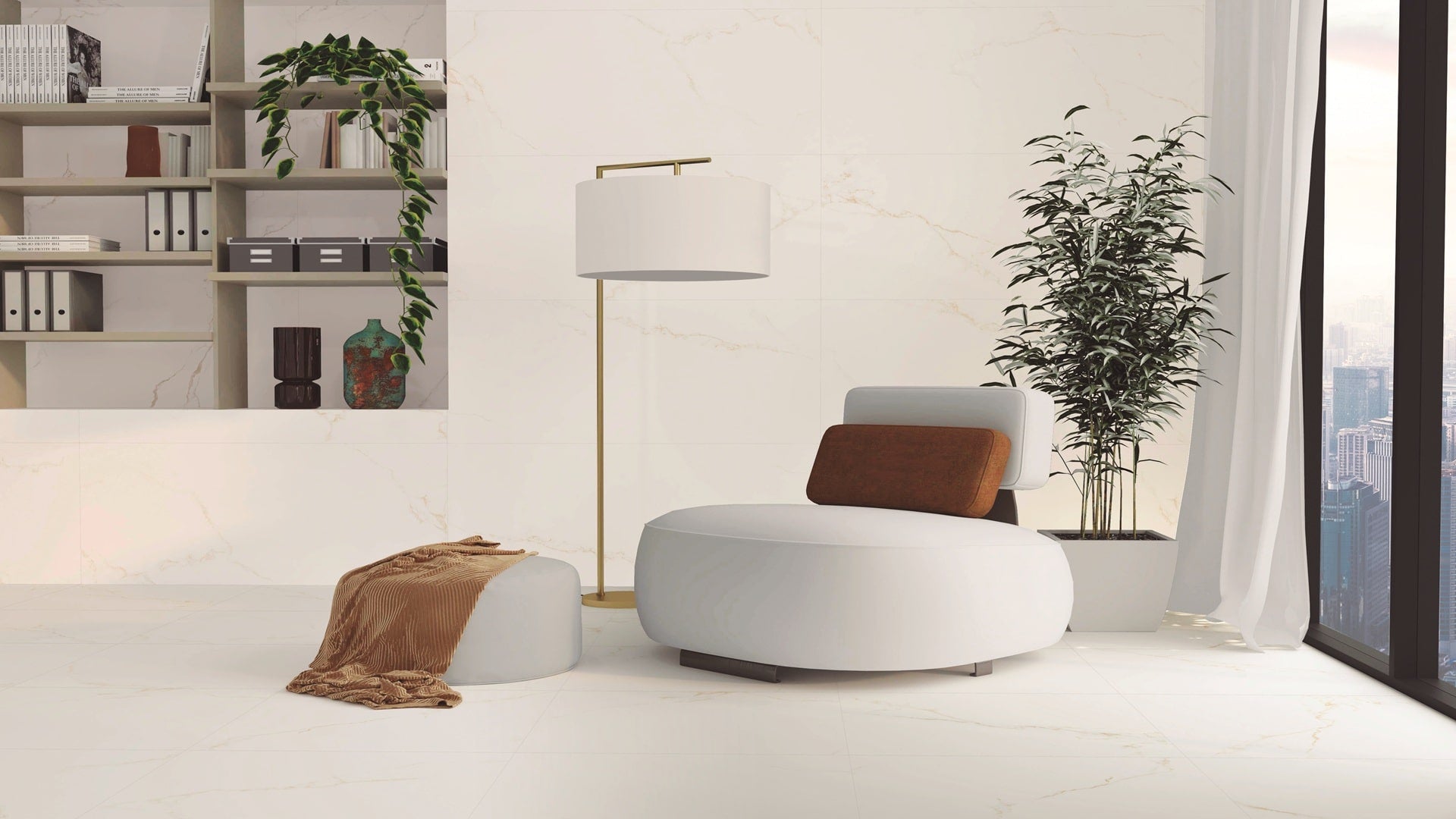 Finezzo Oro Matt 60 x 120 tile in apartment