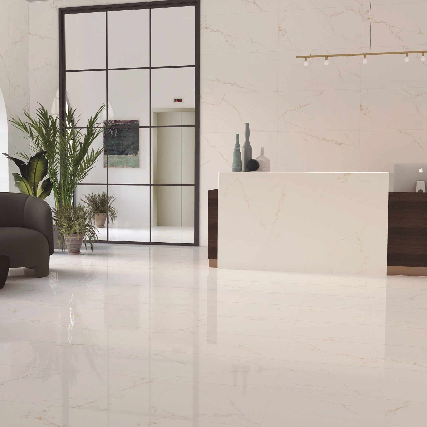 Finezza Polished Tile in Reception Area