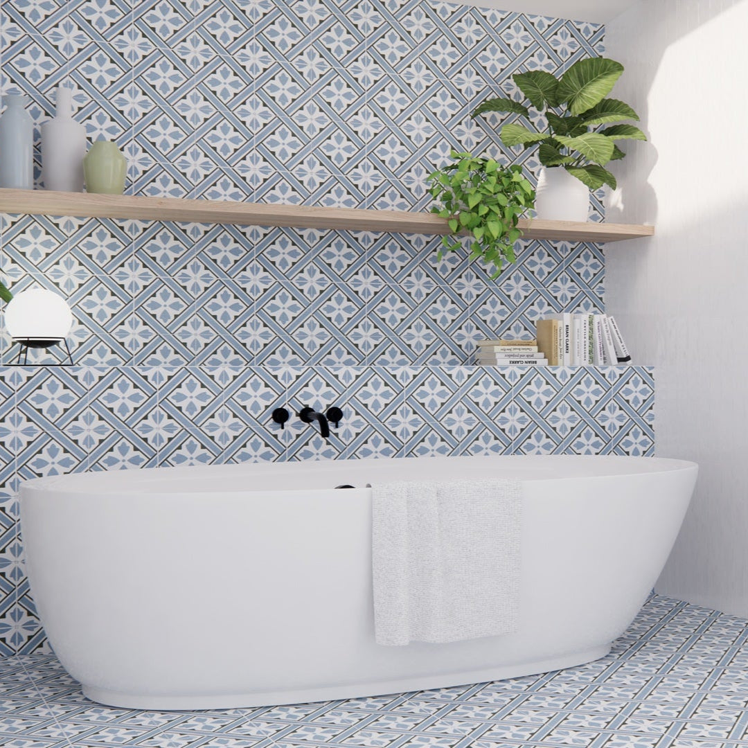 Howard Blue Tile in Bathroom