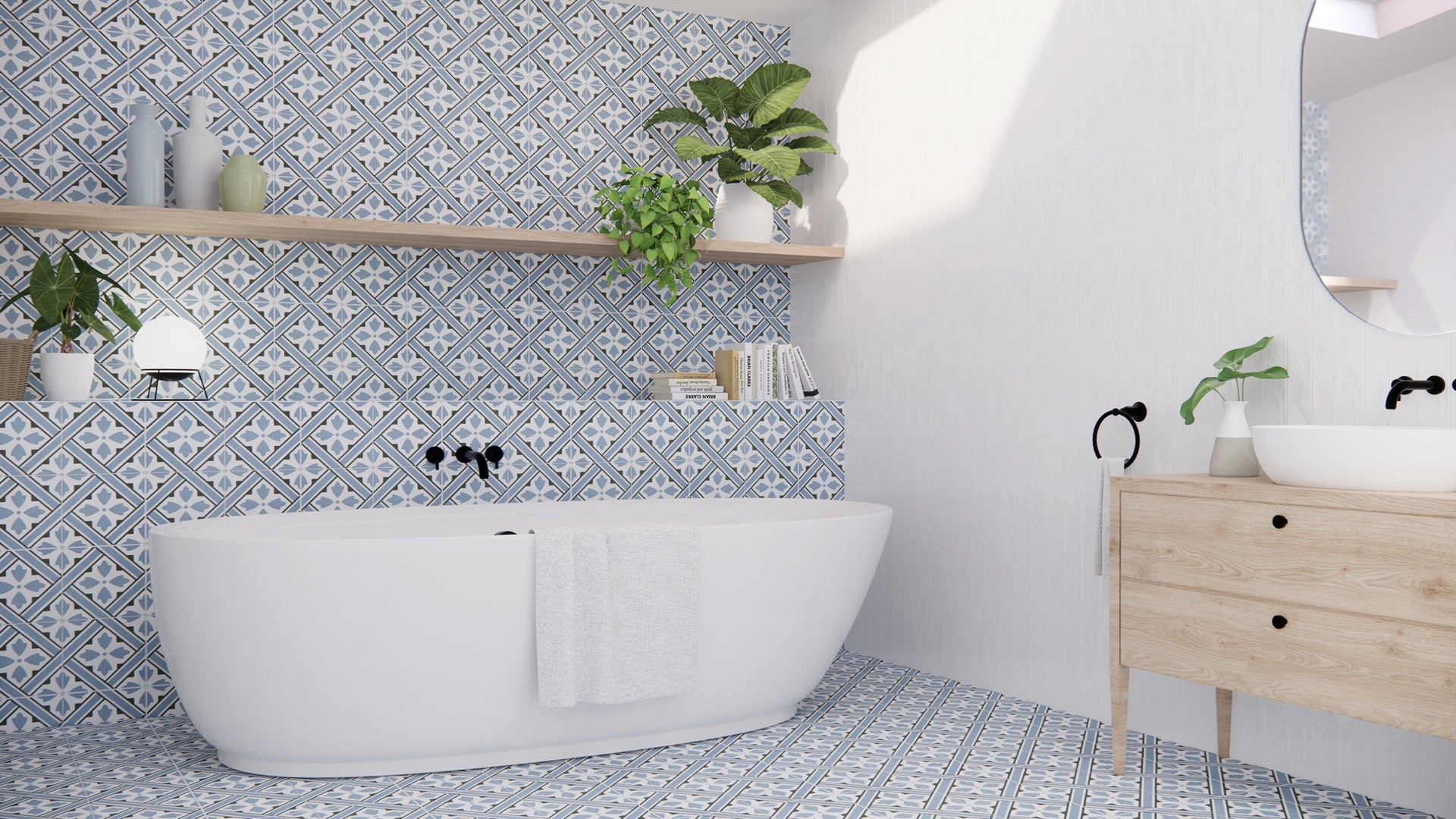 Howard Blue Tile in Bathroom