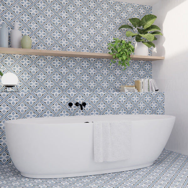 Howard Blue Tile in Bathroom