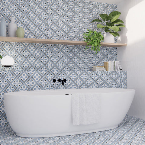 Howard Blue Tile in Bathroom