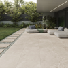 Lithos Sand 60 x 90cm Glazed Porcleian Outdoor Tile in Modern Garden