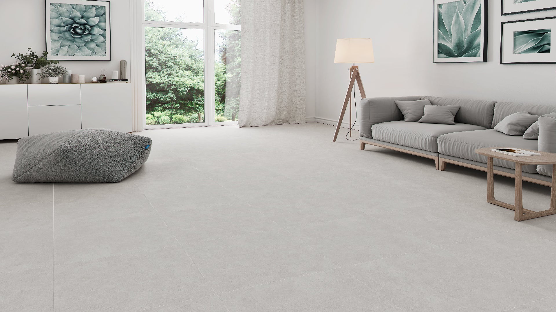 Lardenne Grey 60 x 60 Tile in Apartment