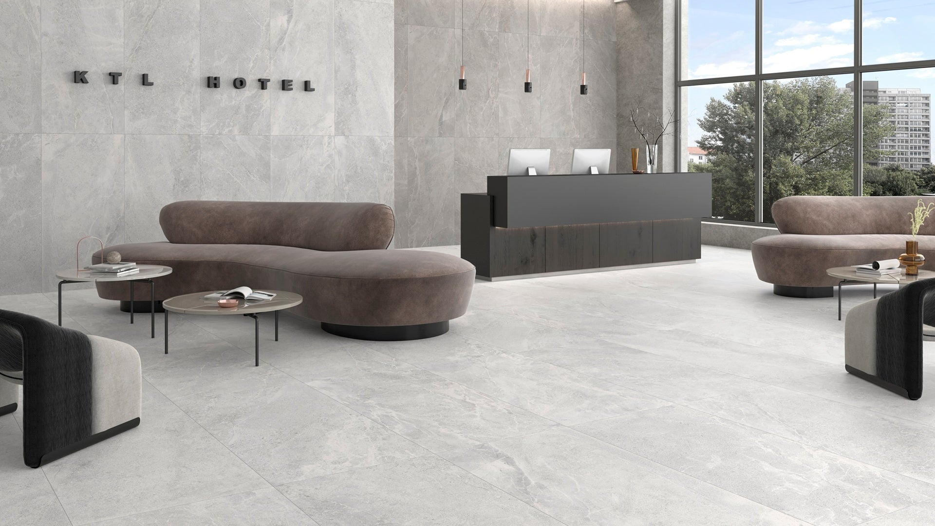 Lithos Perla Tile in reception area