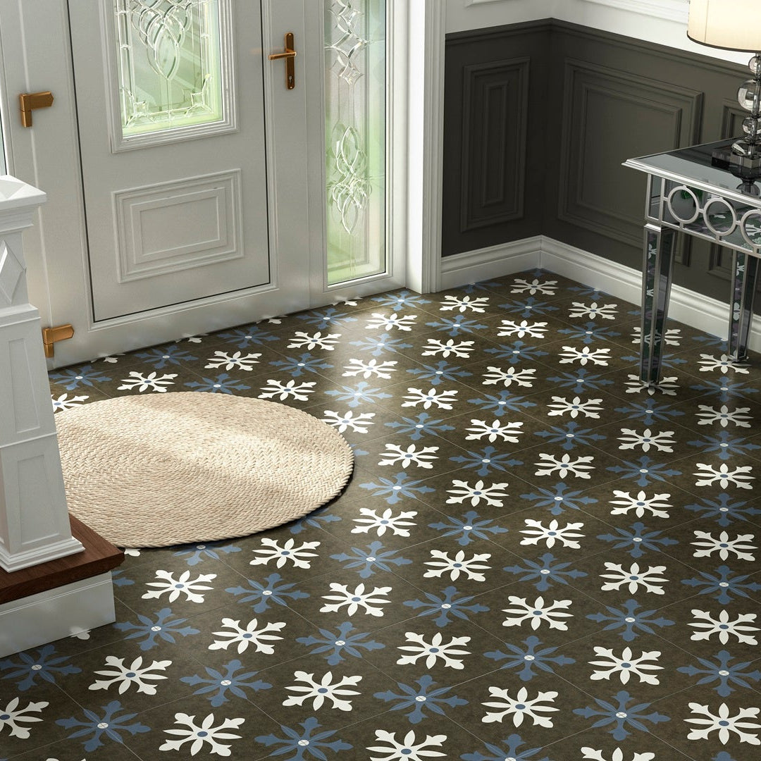 Liverpool Black Vintage Tile on Floor