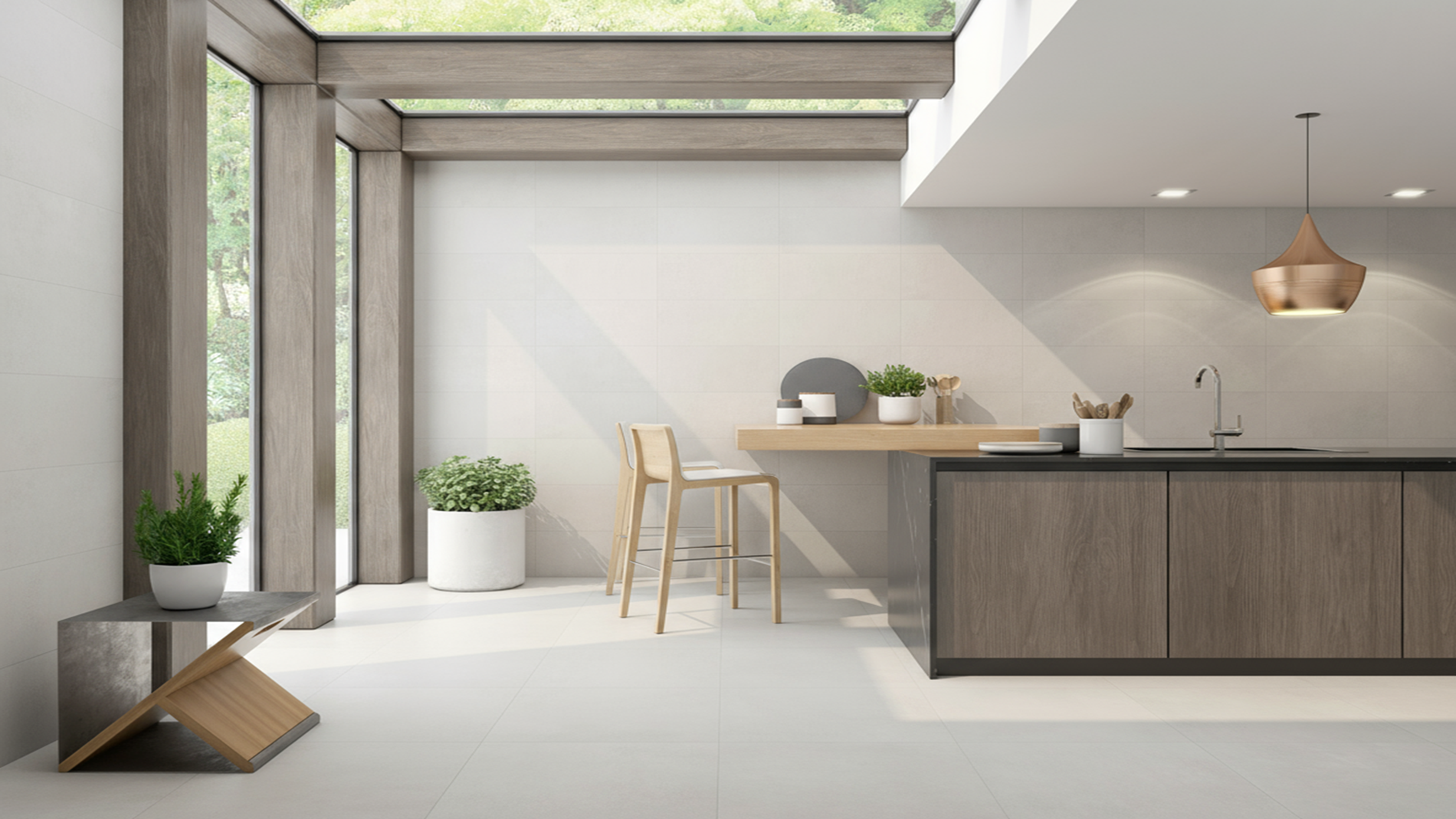 Plock White Tile in Kitchen Extension