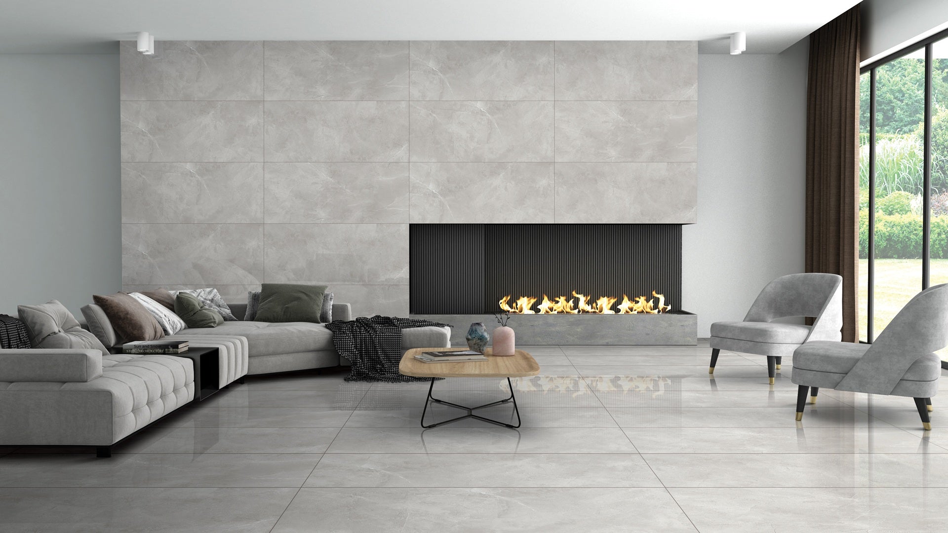 Quantum Greige 60 x 120 Tile in Modern Home