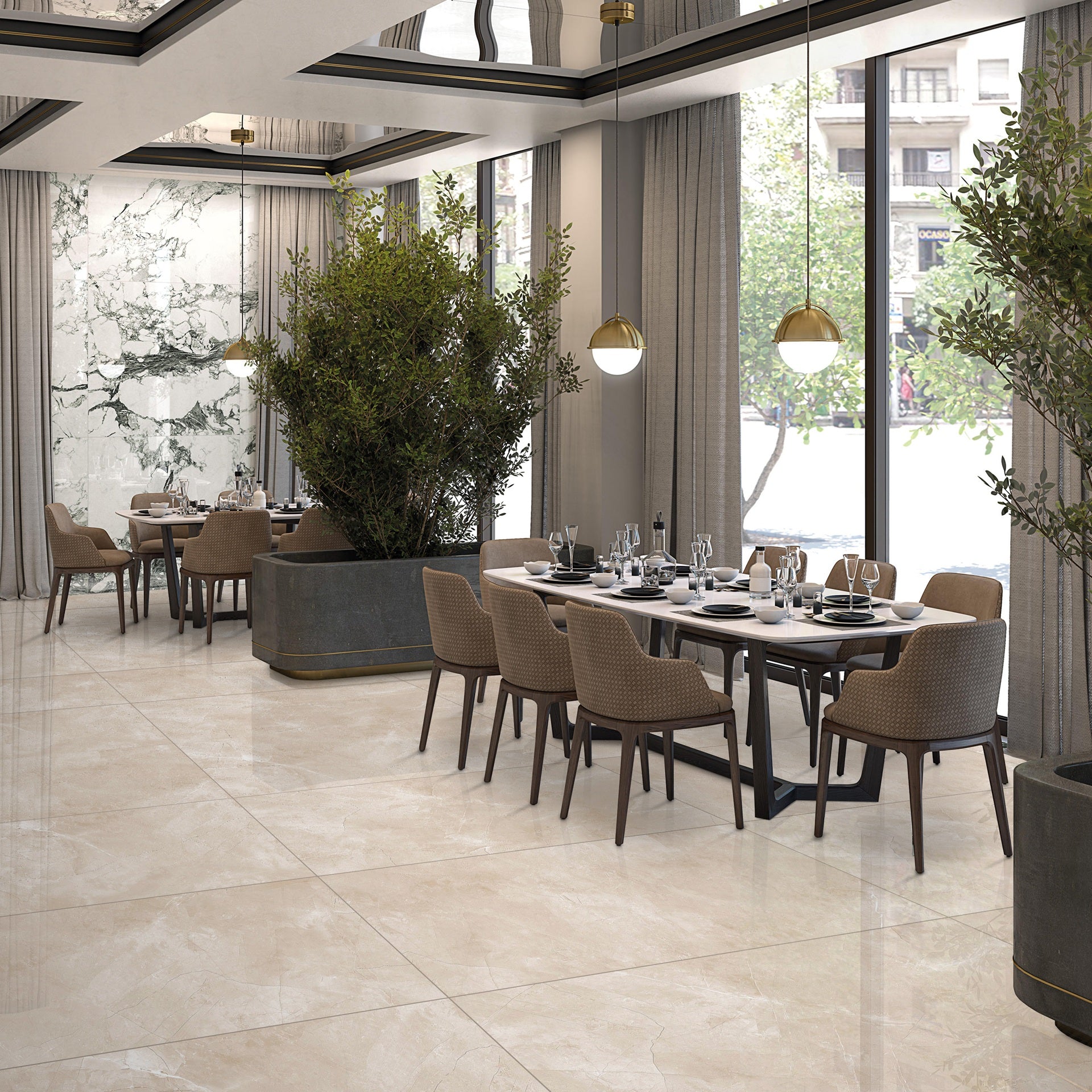Quantum Marfil 60 x 120 cmTile in Restaurant