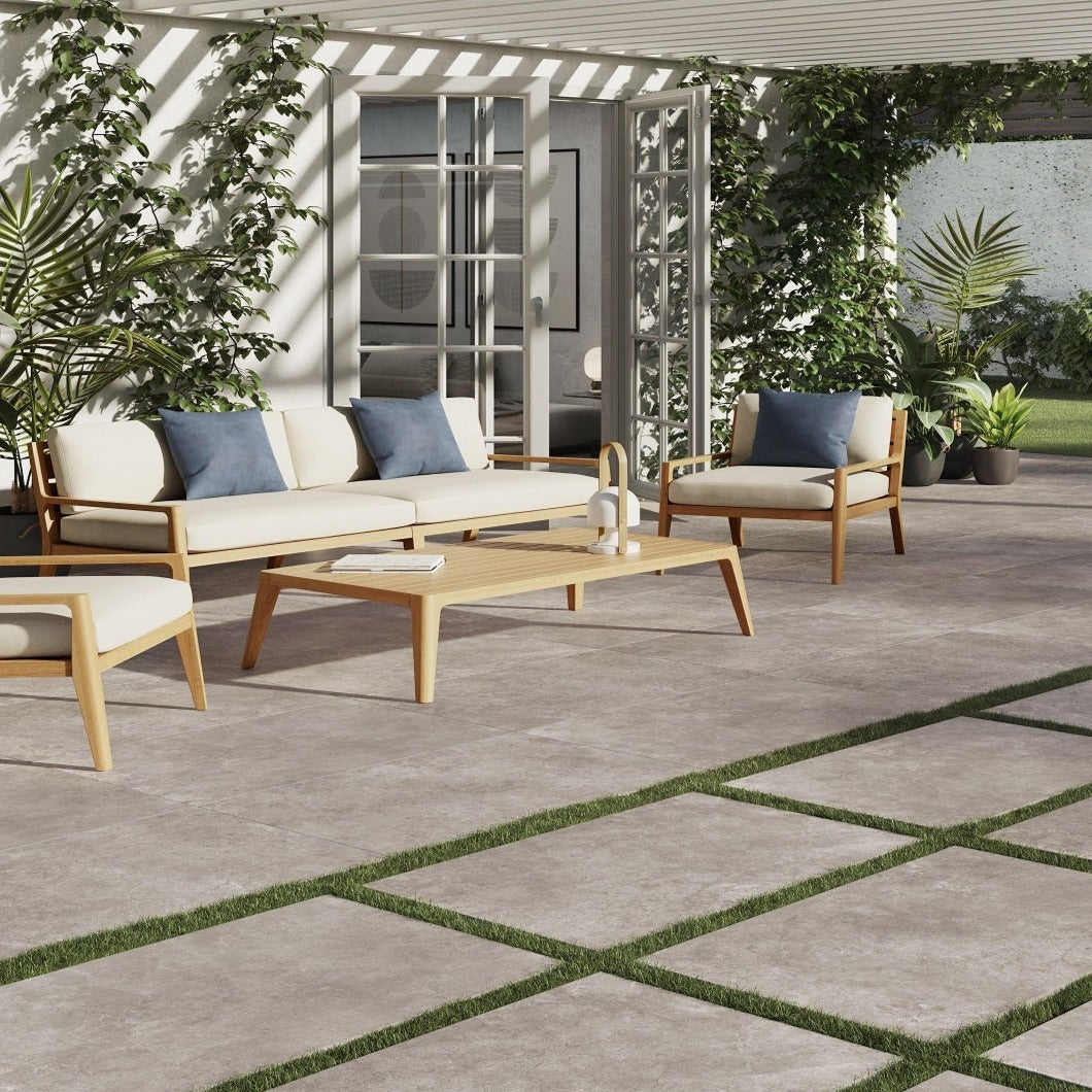 Travertine Effect Porcelain Outdoor Tile 60 x 90 cm - Patios