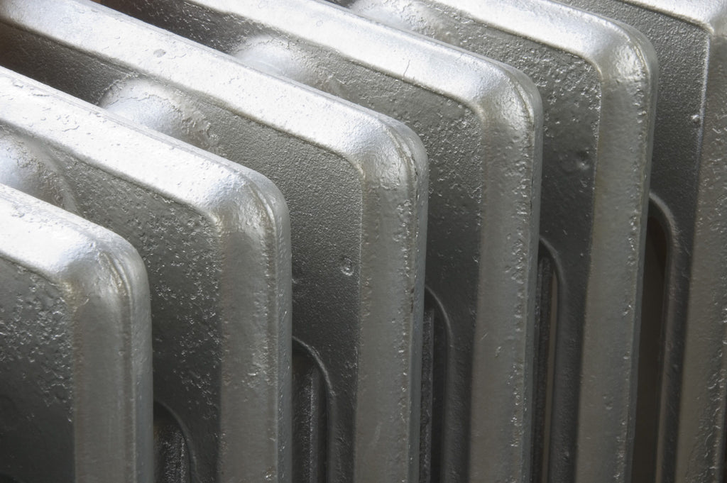Close-up of a metallic radiator