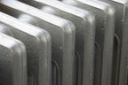 Close-up of a metallic radiator