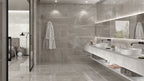 Daya Gris 60 x 120 Polished Glazed Porcelain Tile in Fancy Bathroom