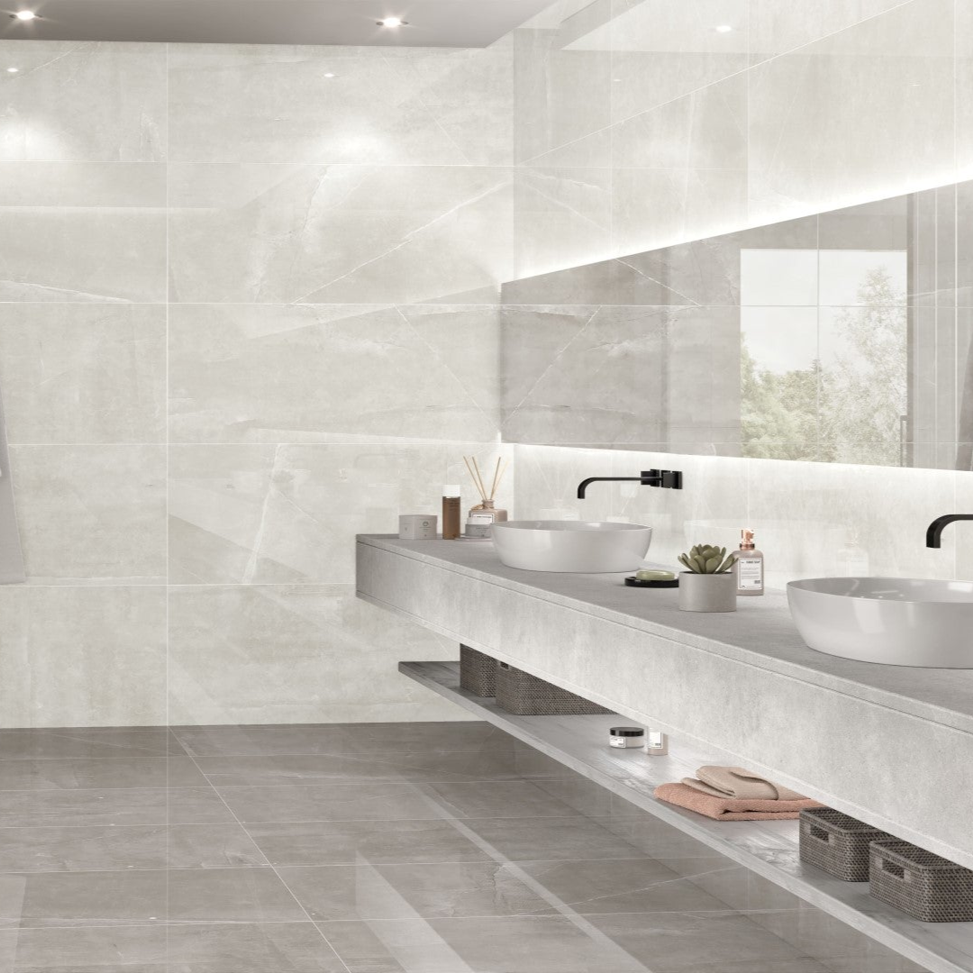 Polished White Pulpis Style Porcelain Tiles for Large Areas
