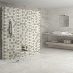 Talo White and Grey Tiles in Luxury Bathroom