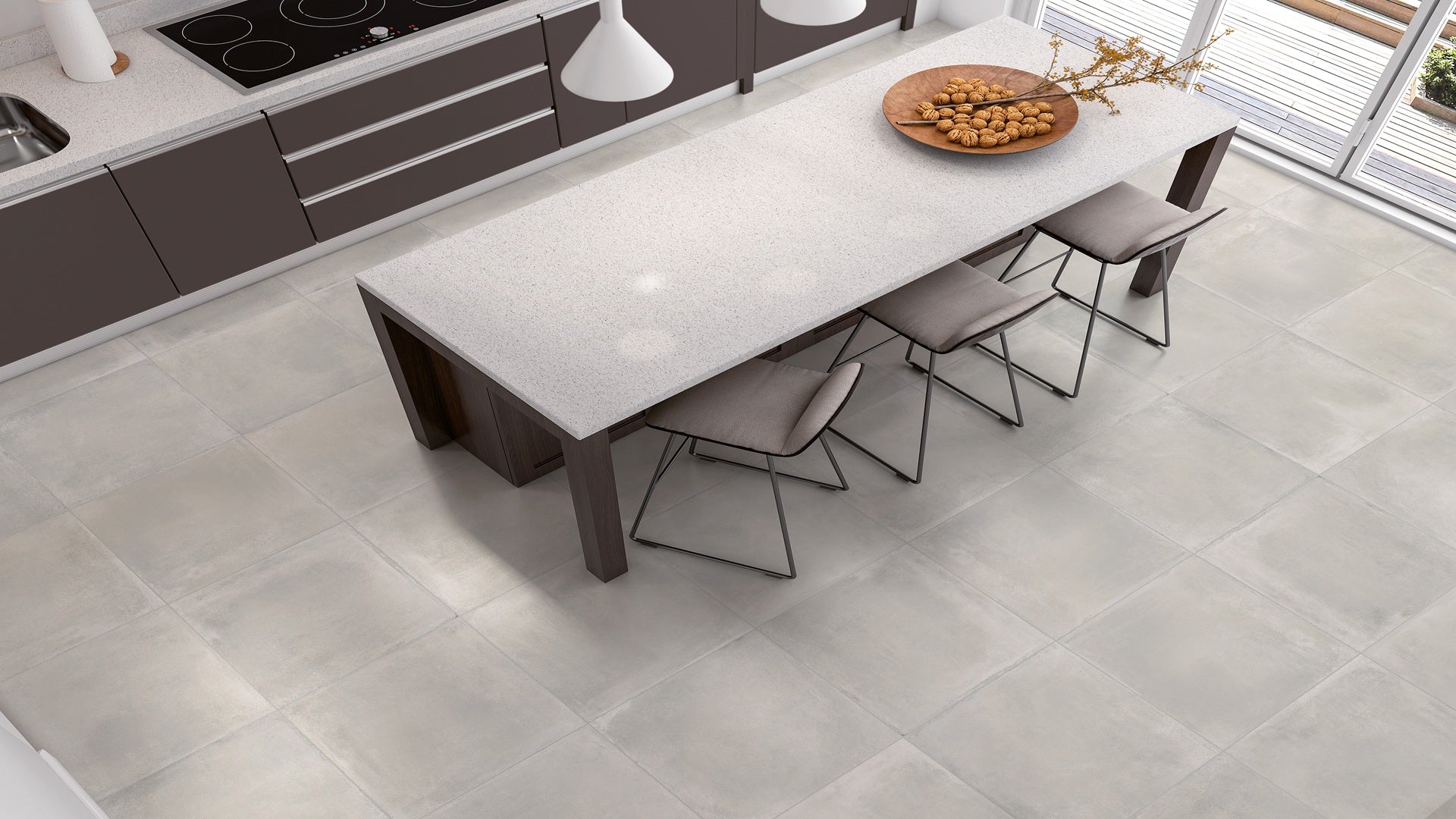 Tecnik Grey Antislip Tile in Kitchen