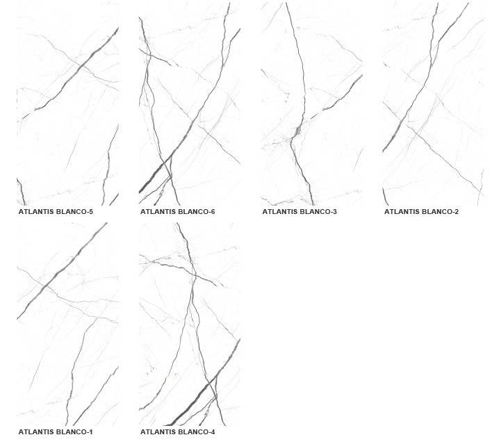 Atlantis White Tile 60 x 120 Polished Faces