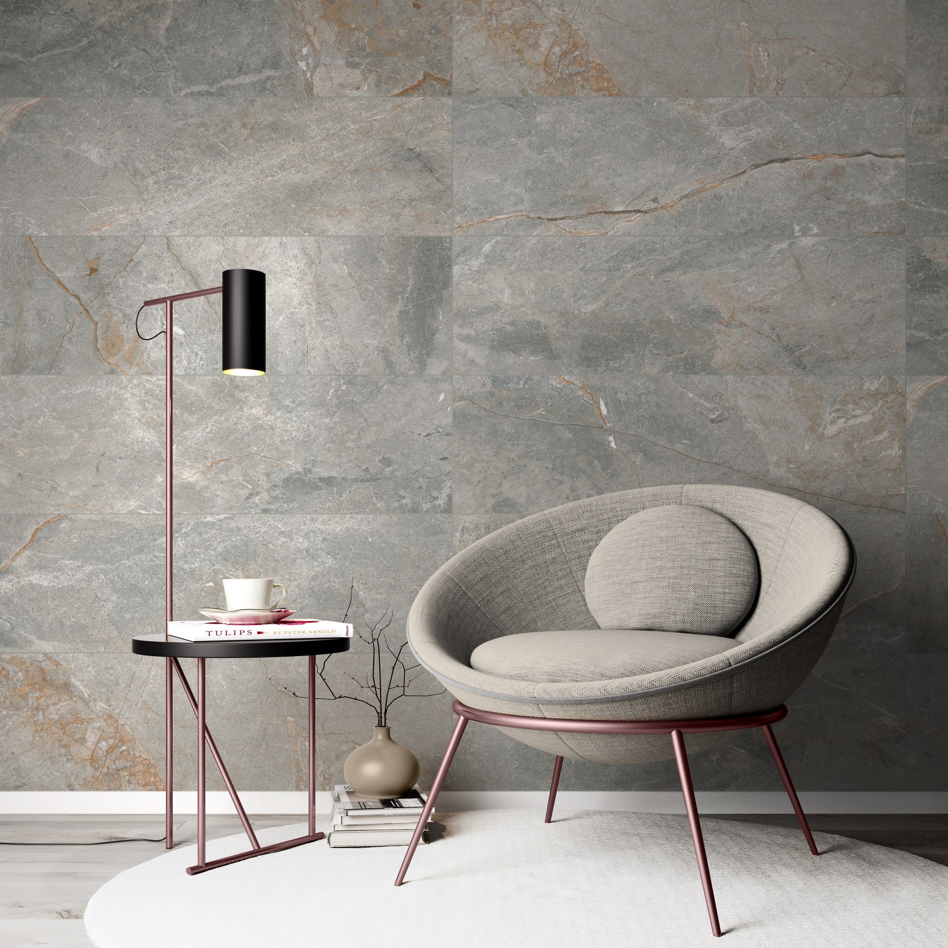 Toscana Grey 30 x 90 cm tiles in Bathroom