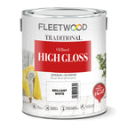 Fleetwood High Gloss paint can on a white background