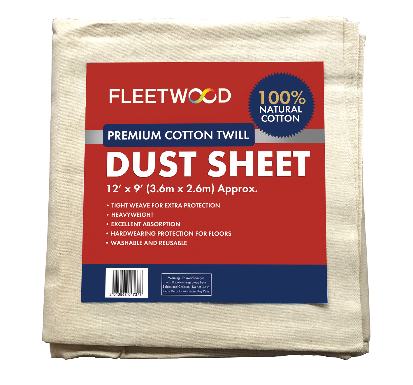 Premium Cotton Dust Sheet 12ft x 9ft