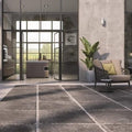 Aston Dark Outdoor Tile in Modern Courtyard