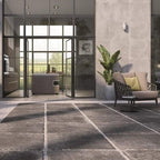 Aston Dark Outdoor Tile in Modern Courtyard
