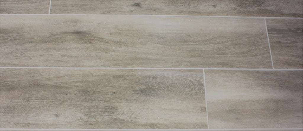 Atelier Taupe Wood Effect Tile with light grout