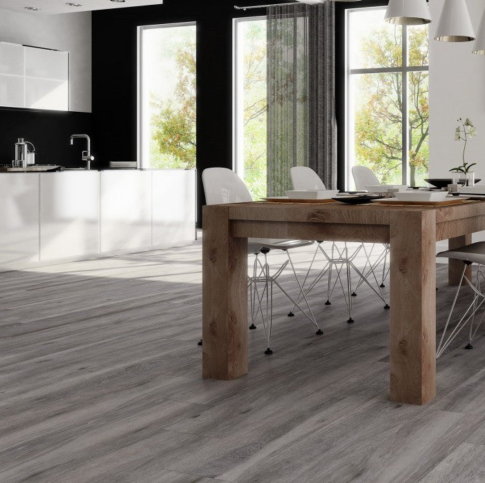 Atelier Pecan Grey Rectified Wood Effect Tiles 22.5 x 119.5 cm