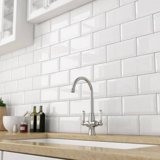 Metro Wall Tiles for Kitchens with Backsplash and Sink - White 10 