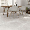 Moliere Large Perla Floor Tiles in Kitchen with Urban View