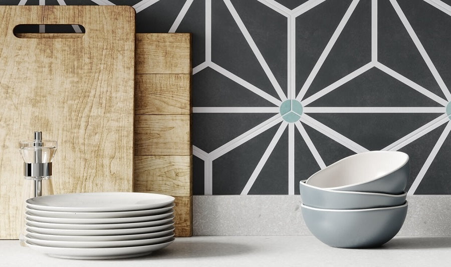 Osaka Charcoal Tile Detail